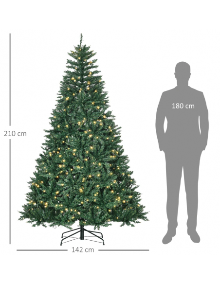 kunstigt juletræ 210 cm plastik grønt julepynt sne hvidt led lys kunstigt juletræ 210 cm plastik grønt julepynt sne hvidt led lys