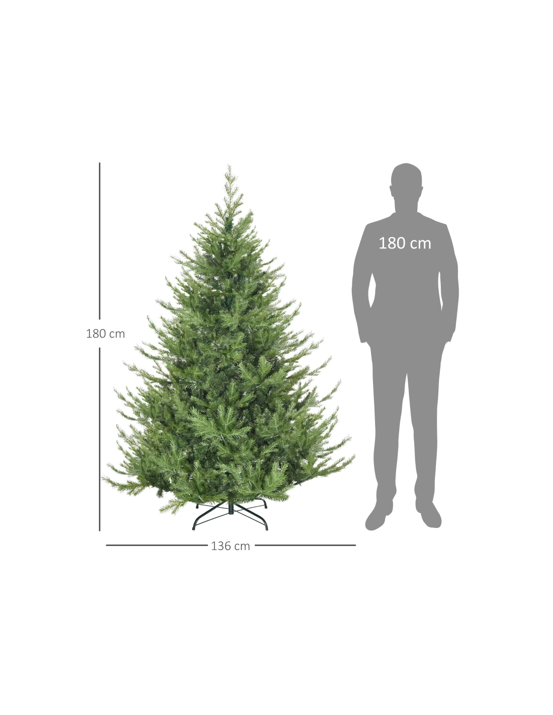 kunstigt juletræ 180 cm plastik grønt julepynt kunstigt juletræ 180 cm plastik grønt julepynt