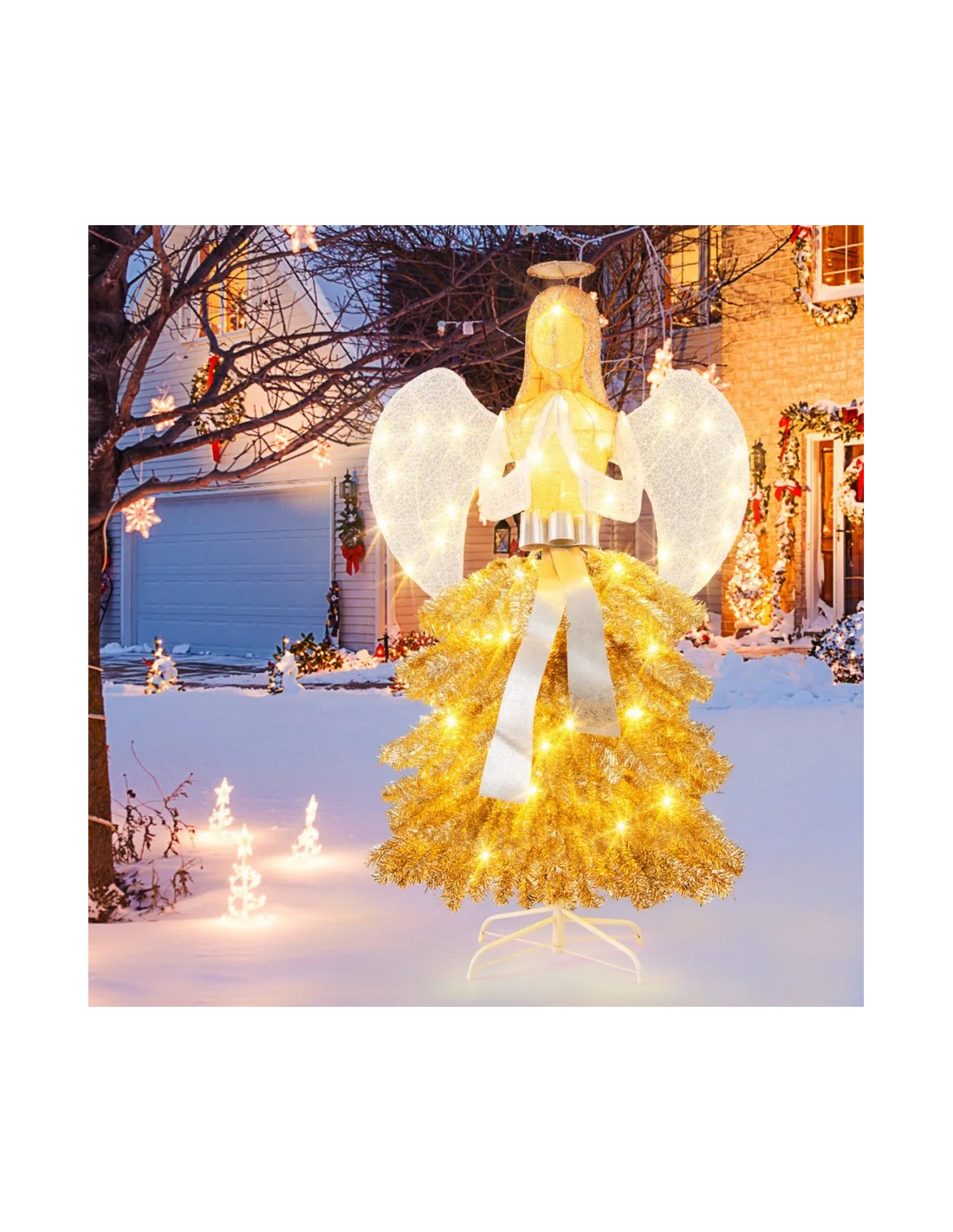 engel med lys led inde ude udendørs stort xxl julepynt engel med lys led inde ude udendørs stort xxl julepynt