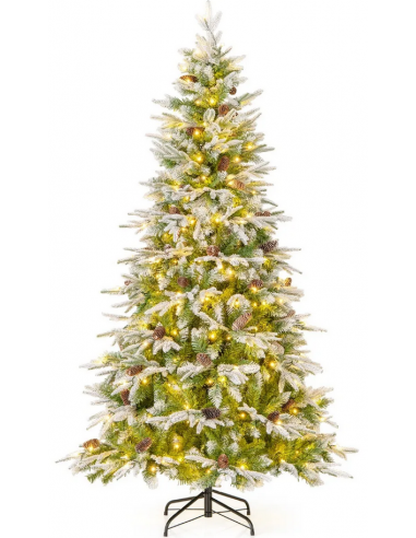 kunstigt juletræ 190 cm plastik grønt julepynt sne led lys kunstigt juletræ 190 cm plastik grønt julepynt sne led lys