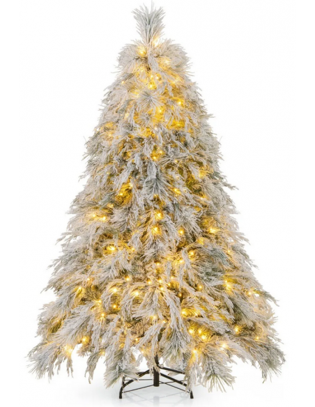 kunstigt juletræ 190 cm plastik grønt julepynt sne led lys kunstigt juletræ 190 cm plastik grønt julepynt sne led lys