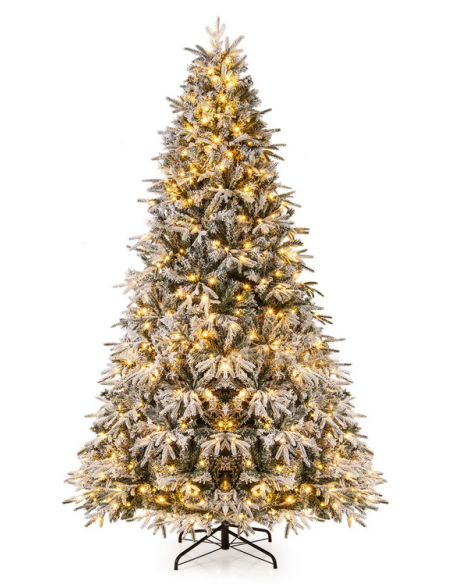 kunstigt juletræ 270 cm plastik grønt julepynt sne led lys kunstigt juletræ 270 cm plastik grønt julepynt sne led lys