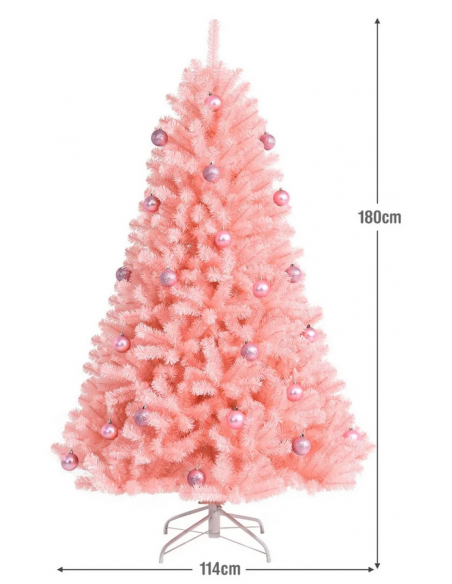 kunstigt juletræ 180 cm plastik grønt julepynt pink lyserød kunstigt juletræ 180 cm plastik grønt julepynt pink lyserød