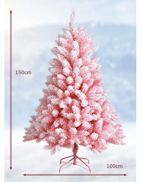 kunstigt juletræ 150 cm plastik grønt julepynt pink lyserød kunstigt juletræ 150 cm plastik grønt julepynt pink lyserød