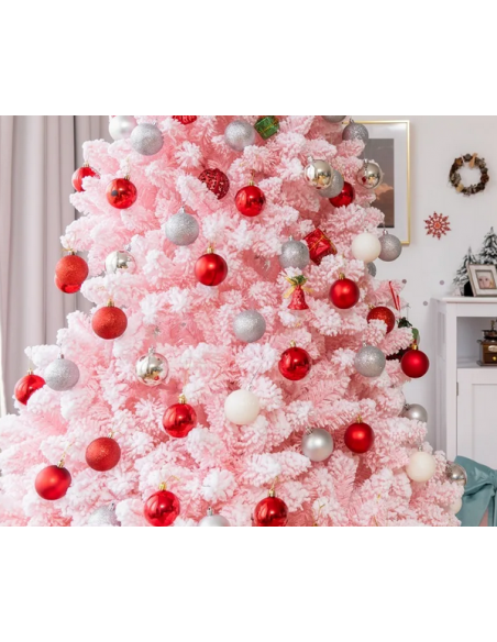 kunstigt juletræ 180 cm plastik grønt julepynt pink lyserød kunstigt juletræ 180 cm plastik grønt julepynt pink lyserød