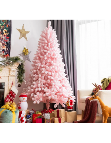 kunstigt juletræ 180 cm plastik grønt julepynt pink lyserød kunstigt juletræ 180 cm plastik grønt julepynt pink lyserød