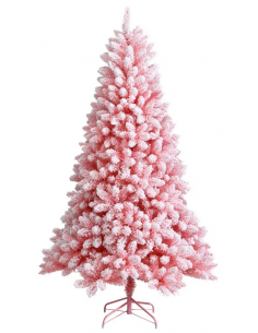 kunstigt juletræ 180 cm plastik grønt julepynt pink lyserød