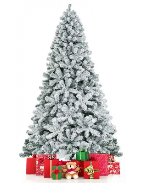 kunstigt juletræ 240 cm plastik grønt julepynt sne kunstigt juletræ 240 cm plastik grønt julepynt sne