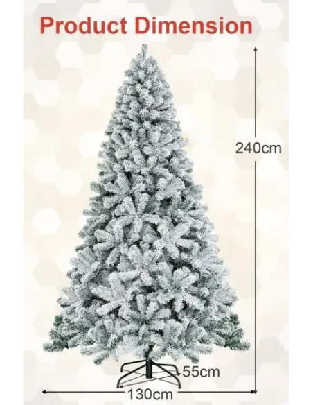 kunstigt juletræ 240 cm plastik grønt julepynt sne kunstigt juletræ 240 cm plastik grønt julepynt sne