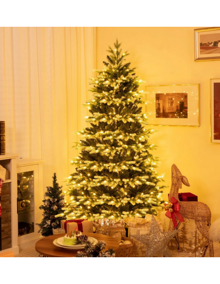 kunstigt juletræ 180 cm plastik grønt julepynt sne led lys fjernbetjening betjening fjernbetjent kunstigt juletræ 180 cm plastik grønt julepynt sne led lys fjernbetjening betjening fjernbetjent