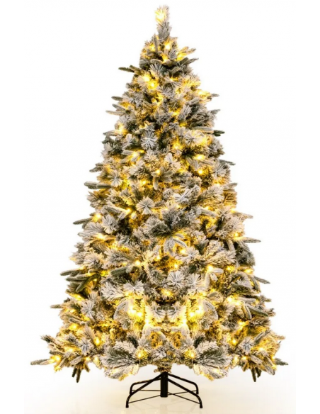 kunstigt juletræ 180 cm plastik grønt julepynt sne led lys kunstigt juletræ 180 cm plastik grønt julepynt sne led lys