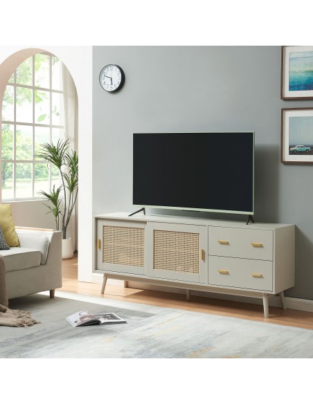 tvbord med opbevaring træ opbevaring stuemøbler beige skænk sideboard