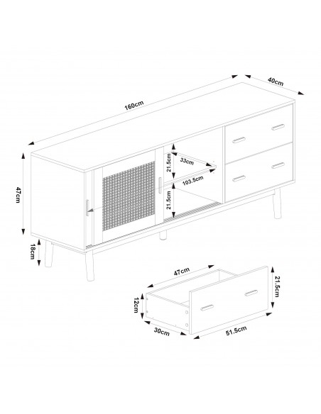 tvbord med opbevaring træ opbevaring stuemøbler beige skænk sideboard