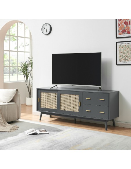 tvbord med opbevaring træ opbevaring stuemøbler grå skænk sideboard