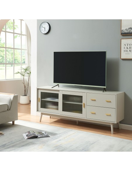 tvbord med opbevaring træ opbevaring stuemøbler beige skænk sideboard