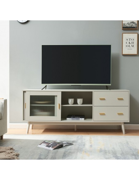 tvbord med opbevaring træ opbevaring stuemøbler beige skænk sideboard