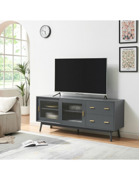 tvbord med opbevaring træ opbevaring stuemøbler grå skænk sideboard