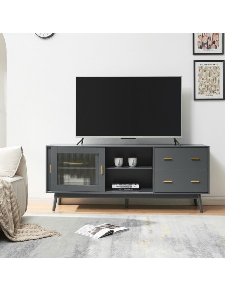 tvbord med opbevaring træ opbevaring stuemøbler grå skænk sideboard