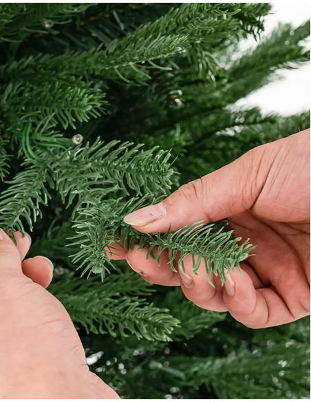 kunstigt juletræ 210 cm plastik grønt julepynt sne led lys kunstigt juletræ 210 cm plastik grønt julepynt sne led lys