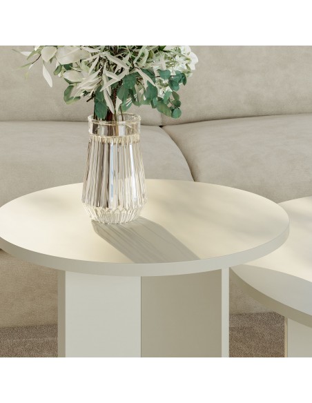 sofabord sidebord stuemøbler rundt moderne design beige sofabord sidebord stuemøbler rundt moderne design beige