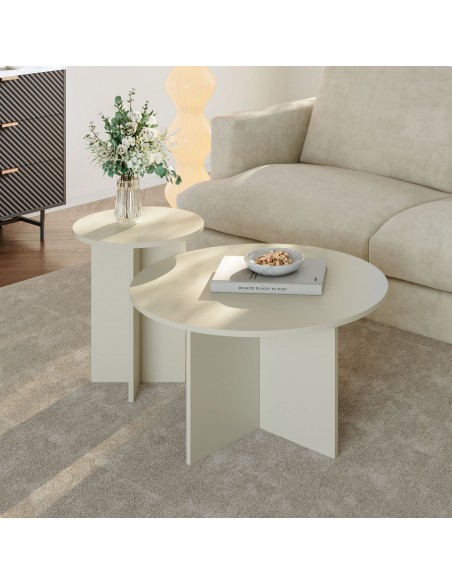 sofabord sidebord stuemøbler rundt moderne design beige sofabord sidebord stuemøbler rundt moderne design beige