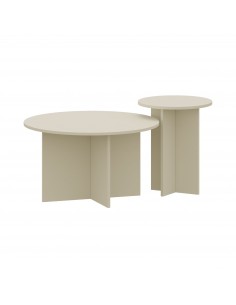 sofabord sidebord stuemøbler rundt moderne design beige