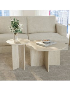 sofabord sidebord stuemøbler rundt moderne design travertin sten marmor 2