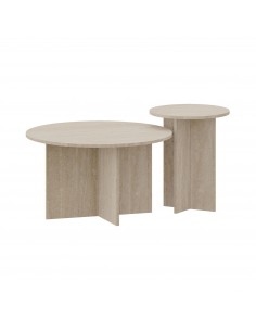 sofabord sidebord stuemøbler rundt moderne design travertin sten marmor