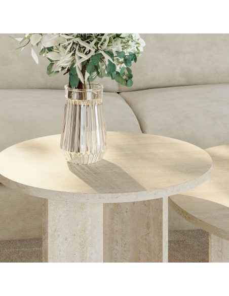 sofabord sidebord stuemøbler rundt moderne design travertin sten marmor sofabord sidebord stuemøbler rundt moderne design travertin sten marmor