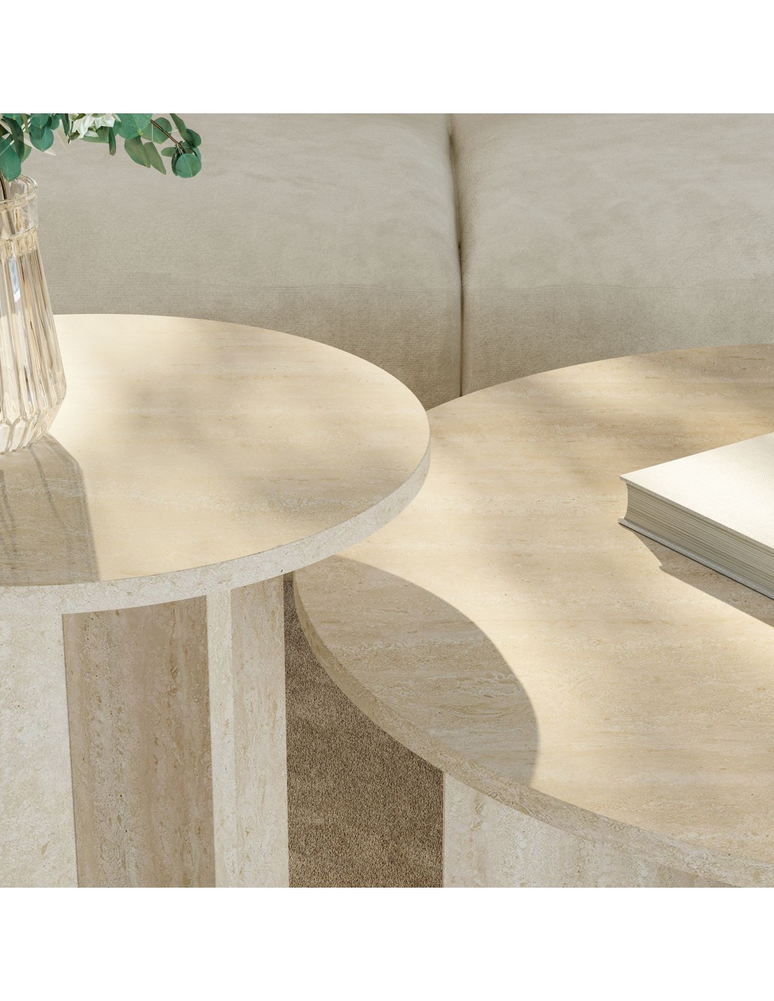 sofabord sidebord stuemøbler rundt moderne design travertin sten marmor sofabord sidebord stuemøbler rundt moderne design travertin sten marmor