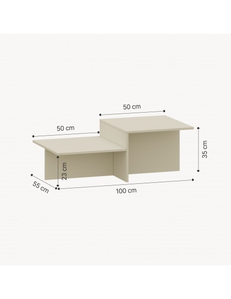 sofabord sidebord stuemøbler rundt moderne design beige