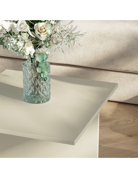 sofabord sidebord stuemøbler rundt moderne design beige