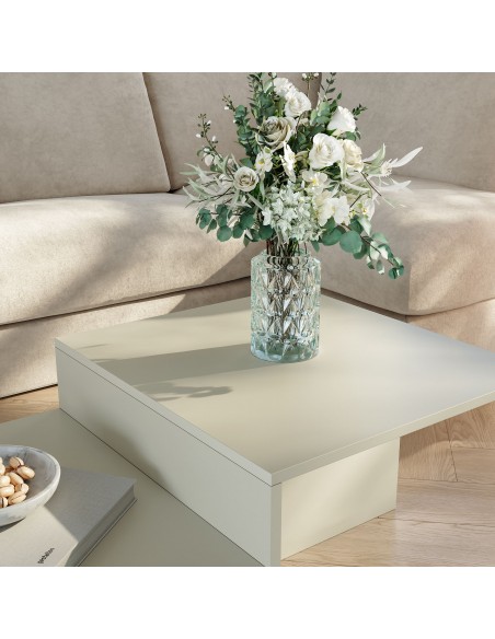 sofabord sidebord stuemøbler rundt moderne design beige