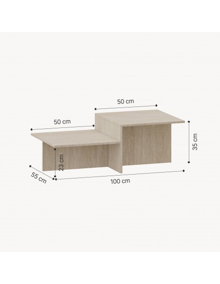 sofabord sidebord stuemøbler moderne design sten travertin marmor