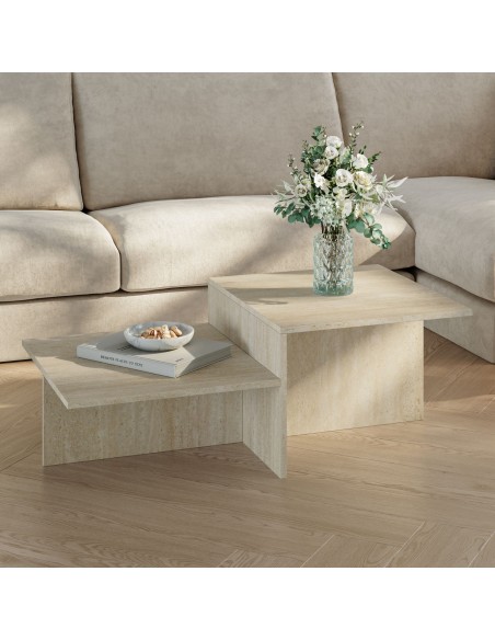 sofabord sidebord stuemøbler moderne design sten travertin marmor