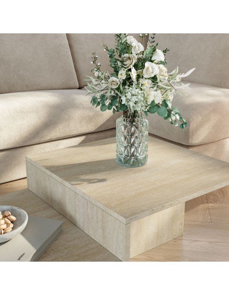 sofabord sidebord stuemøbler moderne design sten travertin marmor