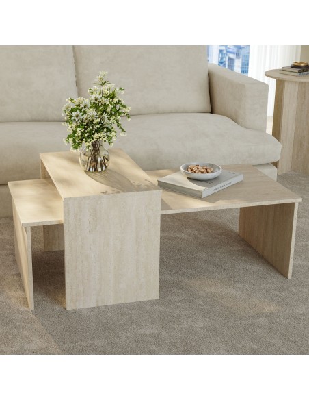 sofabord sidebord stuemøbler indskudsborde moderne design sten marmor travertin