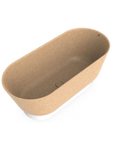 fritstående badekar 160 woodio træ farvet