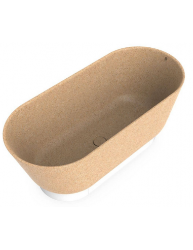 fritstående badekar 160 woodio træ farvet