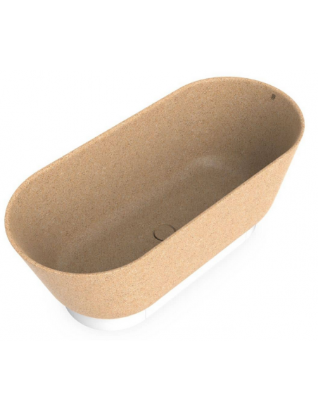 fritstående badekar 160 woodio træ farvet