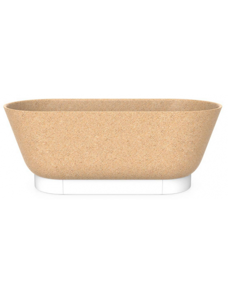 fritstående badekar 160 woodio træ farvet