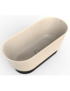 fritstående badekar 160 woodio træ farvet