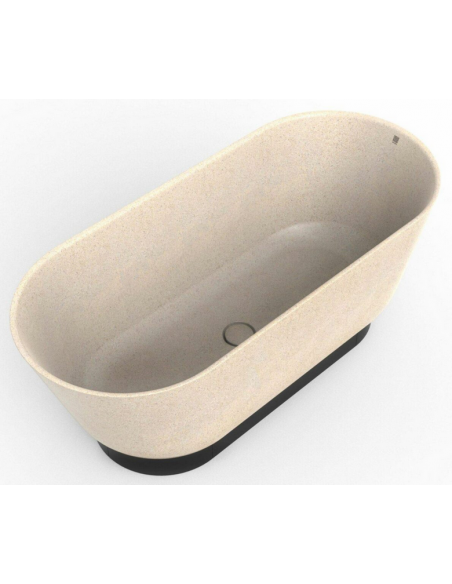 fritstående badekar 160 woodio træ farvet