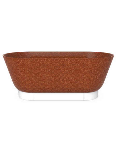 fritstående badekar 160 woodio træ farvet