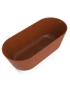 fritstående badekar 160 woodio træ farvet