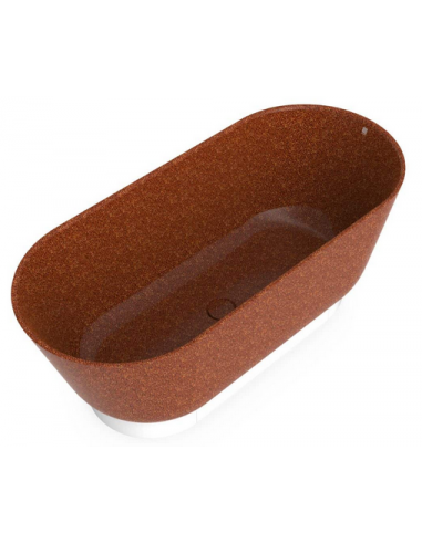 fritstående badekar 160 woodio træ farvet