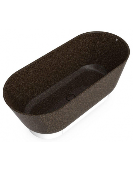 fritstående badekar 160 woodio træ farvet