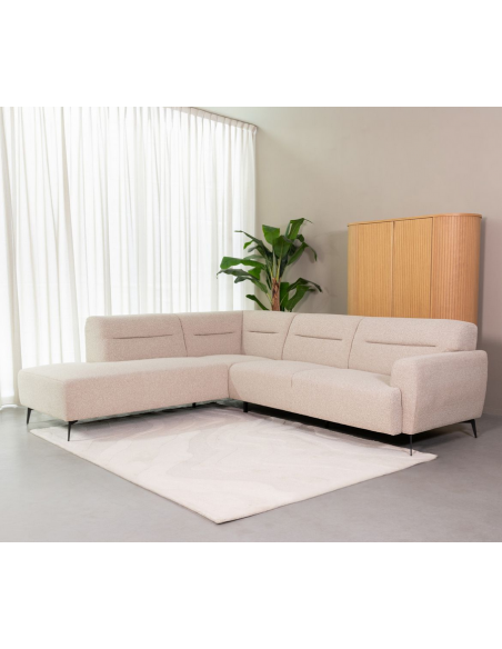 sofa moderne design chaiselong chaiselongsofa venstre stof boucle