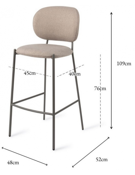 barstol moderne med ryg design restaurant stof høj lav køkkenø