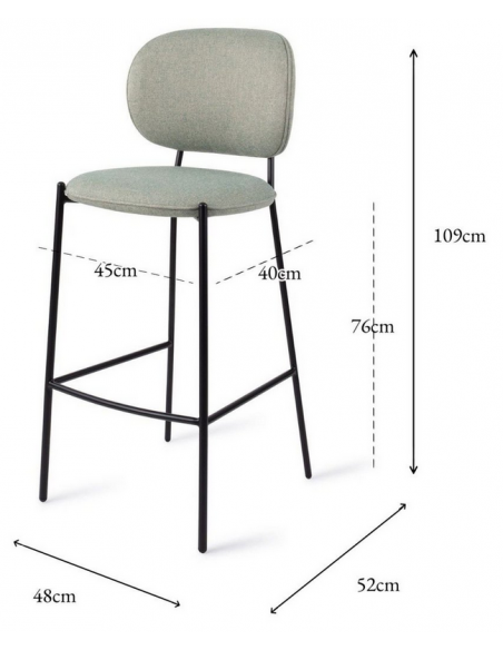 barstol moderne med ryg design restaurant stof høj lav køkkenø